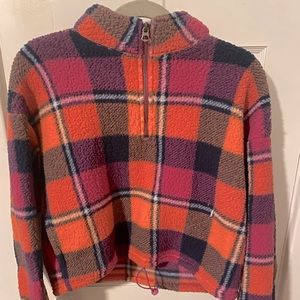 AE Pullover Slightly Cropped Quarter-Zip Fleece